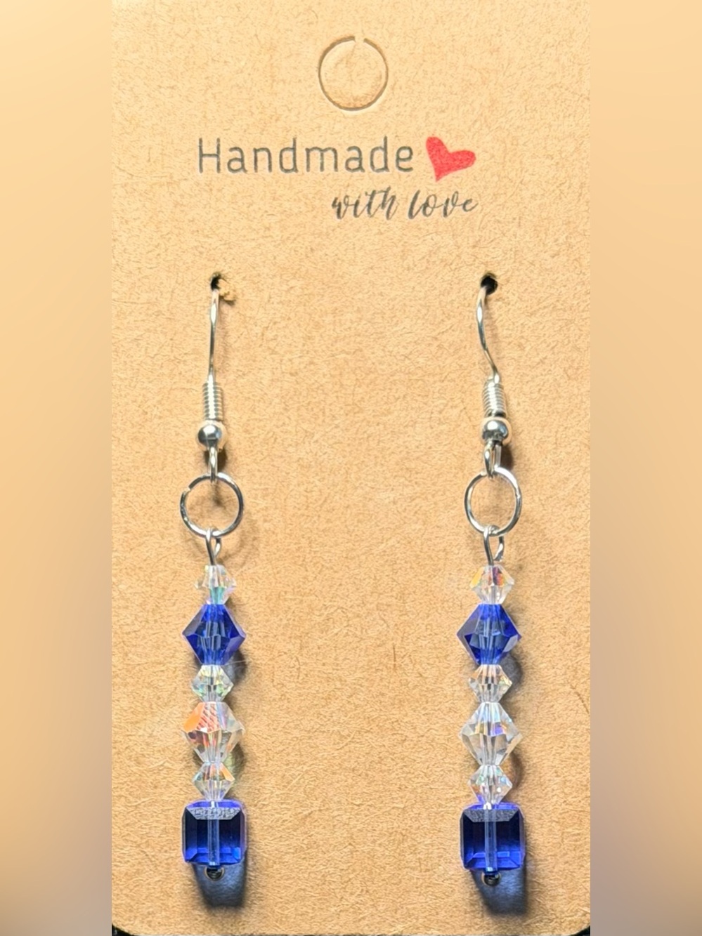 ✨Handmade✨ Blue Crystal Drop Earrings